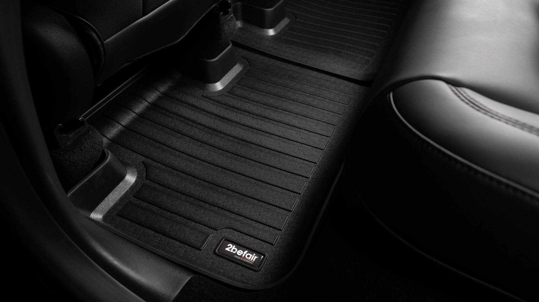 2befair Premium rubber mats footwell at the back for the Tesla Model Y