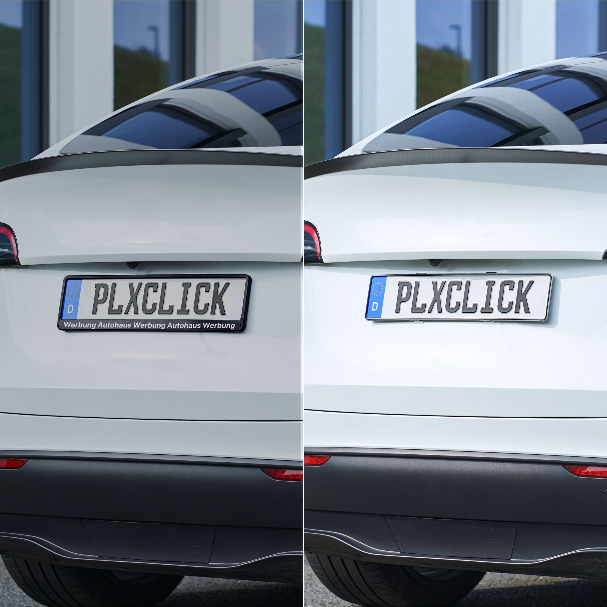 PLEXICLICK® rahmenloser Kennzeichenhalter transparent