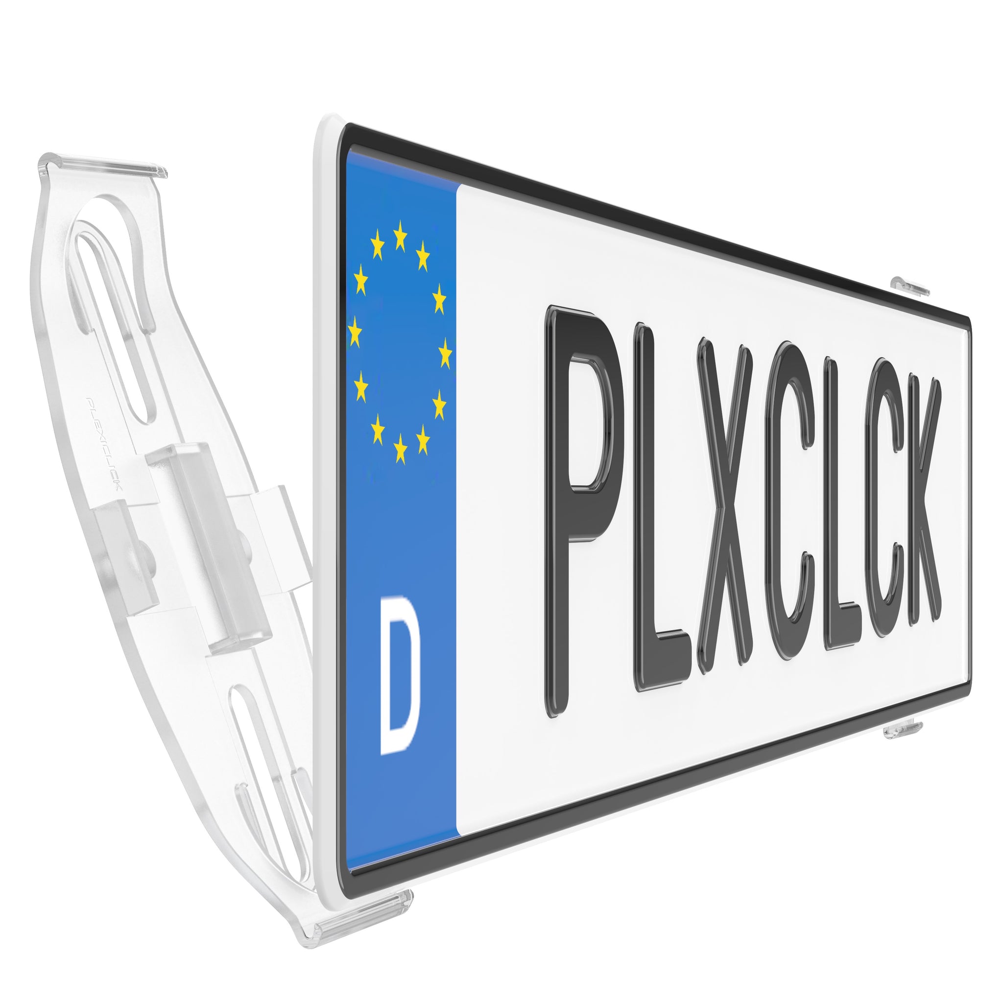 PLEXICLICK® rahmenloser Kennzeichenhalter transparent